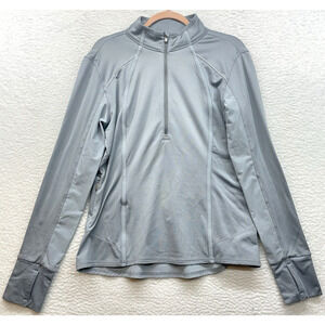Athleta Shirt Womens Medium Gray Plush Tech Half Zip 3.0 Cold Weather Training